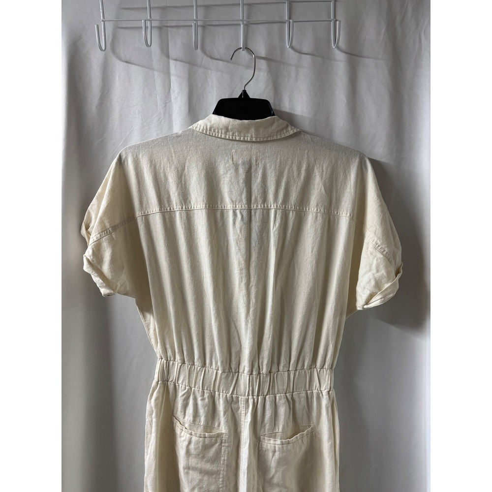 Universal Thread Cream Linen Blend Short Sleeve Utility Jumpsuit Size 4 NWT - Picture 5 of 5